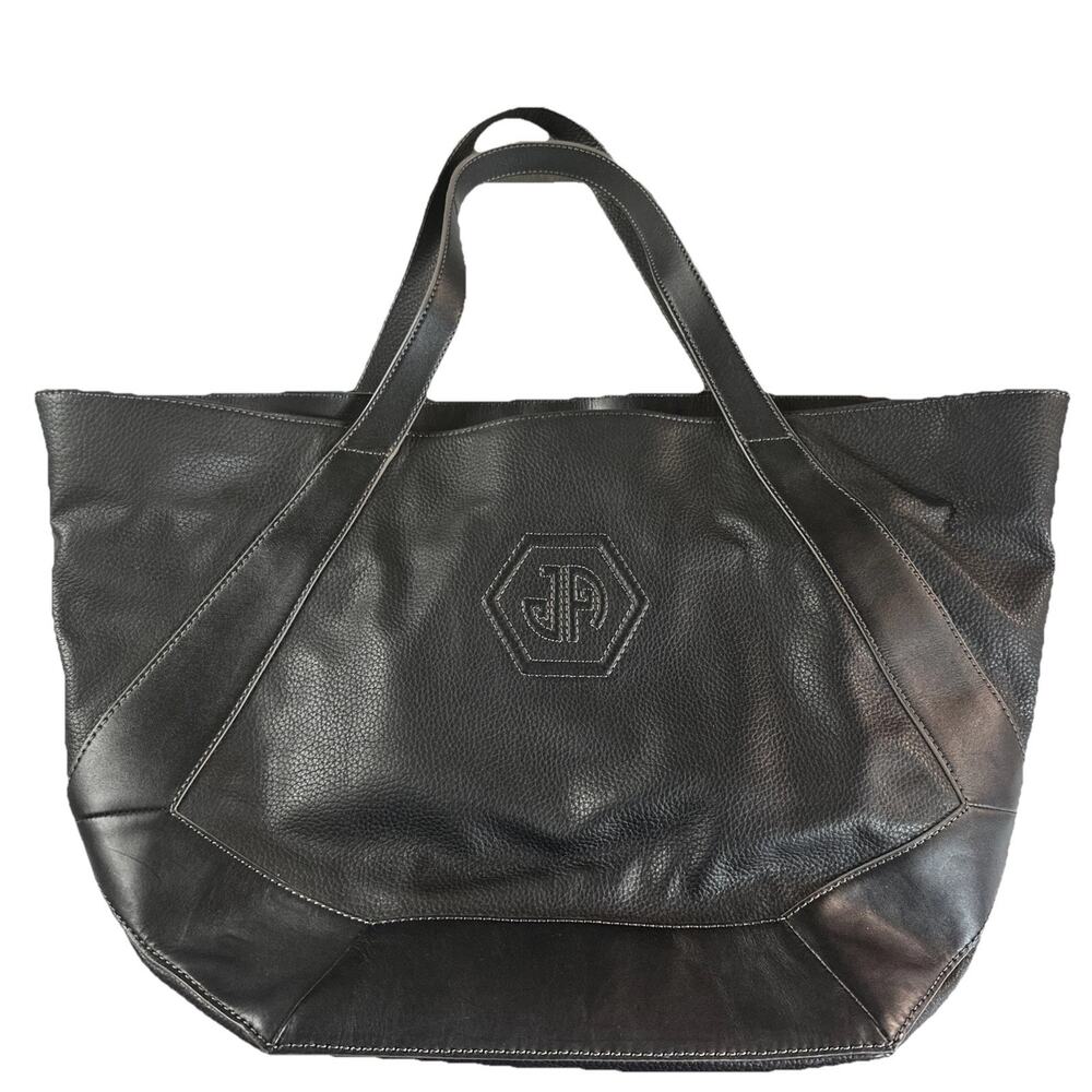 Jonathan Adler Black Leather Large Tote